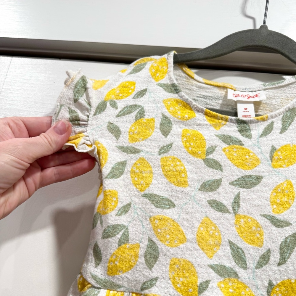 Hanna Andersson Toddler Girl Dress bundle lot 5T Flamingo Floral Lemon Cotton - Picture 13 of 16